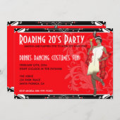 Roaring 20's Flapper Girl Retro Einladungen (Vorne/Hinten)