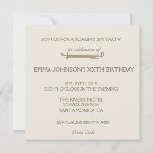 Roaring 20's Flapper Girl Retro Party Einladung (Rückseite)