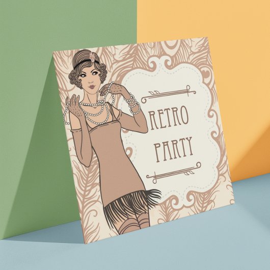 Roaring 20's Flapper Girl Retro Party Einladung