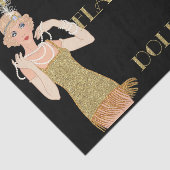 Roaring 20's Flapper Gold Glitzer Black Retro Seidenpapier (Ausschnitt)