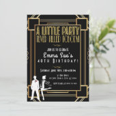 Roaring 20's Flapper Party Geburtstagseinladung Einladung (Stehend Vorderseite)