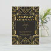 Roaring 20s Gatsby Party Birthday invitation (Stehend Vorderseite)