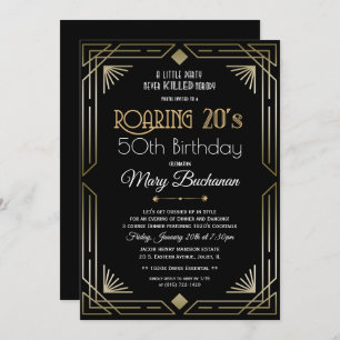 Roaring 20s Geburtstagseinladung Einladung