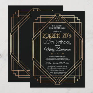 Roaring 20s Geburtstagseinladung Einladung