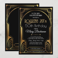 Roaring 20s Geburtstagseinladung