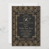 Roaring 20's Great Gatsby Art Deco 50th Birthday Einladung (Vorderseite)