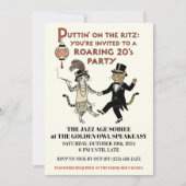 Roaring 20s Jazz Age Party Invitation with Dancing Einladung (Vorderseite)