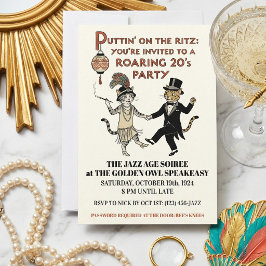 Roaring 20s Jazz Age Party Invitation with Dancing Einladung