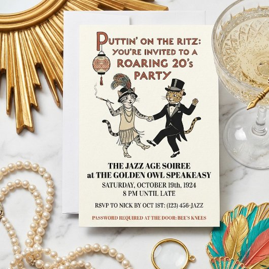 Roaring 20s Jazz Age Party Invitation with Dancing Einladung