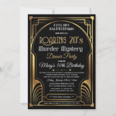 Roaring 20s Murder Mystery (auch Foil verfügbar) Einladung (Vorderseite)