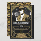 Roaring 20's Murder Mystery Dinner Party Einladung (Vorne/Hinten)