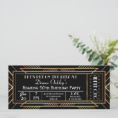 Roaring 20's Party Ticket Einladung (Stehend Vorderseite)