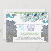 Roaring 20's Peacock Peacock Feathers Einladung (Vorderseite)