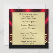 Roaring 20's Red Art Deco Bridal Dusche Einladung (Rückseite)