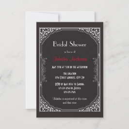 Roaring 20s Schwarz - 3x5 Bridal Dusche Einladung