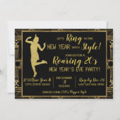 Roaring 20's Silvester-Party Einladung (Vorderseite)