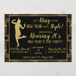 Roaring 20's Silvester-Party Einladung