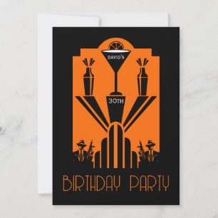 Roaring 20ties Art Deco Gangster Geburtstag Einladung