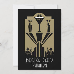 Roaring 20ties Art Deco Gangster Geburtstag Einladung