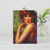 Roaring 20ties Pearls Plumes Flapper Einladung (Stehend Vorderseite)