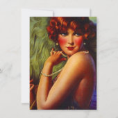 Roaring 20ties Pearls Plumes Flapper Einladung (Vorderseite)