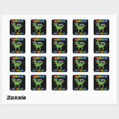 Roaring 2. Klasse Back School T rex Dinosaur Kinde Quadratischer Aufkleber (Blatt)