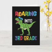 Roaring 3. Klasse Back School T rex Dinosaur Kinde Karte (Gelbe Blume)