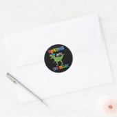 Roaring 3. Klasse Back School T rex Dinosaur Kinde Runder Aufkleber (Umschlag)