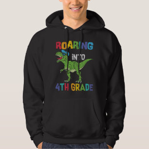 Roaring 4. Klasse Back School T rex Dinosaur Kinde Hoodie