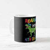Roaring 4. Klasse Back School T rex Dinosaur Kinde Kaffeetasse (Vorderseite Links)