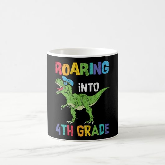 Roaring 4. Klasse Back School T rex Dinosaur Kinde Kaffeetasse (Mittel)