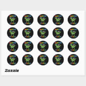 Roaring 4. Klasse Back School T rex Dinosaur Kinde Runder Aufkleber (Blatt)