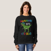 Roaring 4. Klasse Back School T rex Dinosaur Kinde Sweatshirt (Vorne ganz)