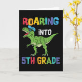 Roaring 5th Grade Back School T rex Dinosaur Kinde Karte (Gelbe Blume)