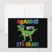 Roaring 5th Grade Back School T rex Dinosaur Kinde Postkarte (Vorne/Hinten)