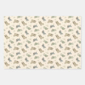 Roaring Art Deco Bi-Flugzeug - blaues grünes Muste Geschenkpapier Set (Vorderseite 3)