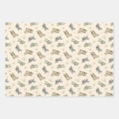 Roaring Art Deco Bi-Flugzeug - blaues grünes Muste Geschenkpapier Set (Vorderseite 2)