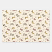 Roaring Art Deco Bi-Flugzeug - rot-gelbes Muster. Geschenkpapier Set (Vorderseite)