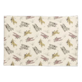 Roaring Art Deco Bi-Flugzeug - rot-gelbes Muster. Kissenbezug (Rückseite)