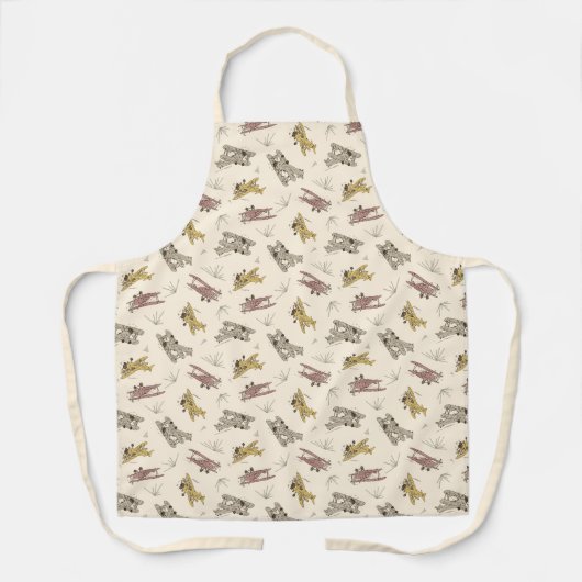 Roaring Art Deco Bi-Flugzeug - rot-gelbes Muster. Schürze (Vorderseite)