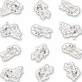 Roaring Art Deco Bi-Flugzeug - Sonderschnitt Aufkleber (Vorderseite)