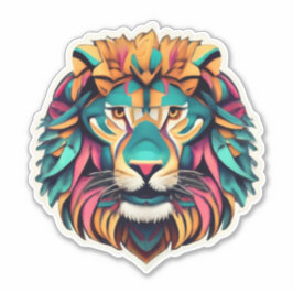 Roaring Artistry Lion Sticker Collection
