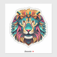 Roaring Artistry Lion Sticker Collection