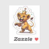 Roaring Baby Lion King Birthday Aufkleber (Blatt)
