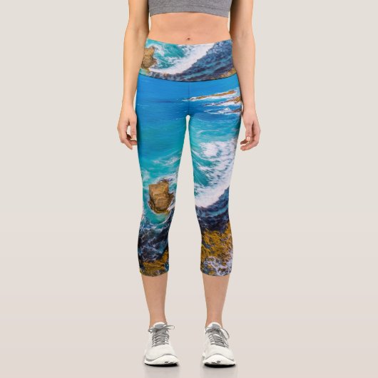 Roaring Bay am Nugget Point Capri Leggings (Vorderseite)