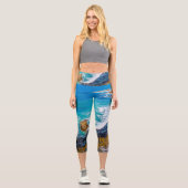 Roaring Bay am Nugget Point Capri Leggings (Vorderseite)