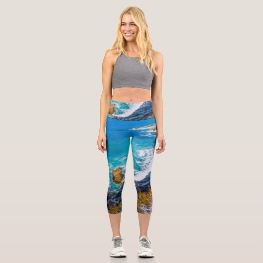 Roaring Bay am Nugget Point Capri Leggings (Vorderseite)