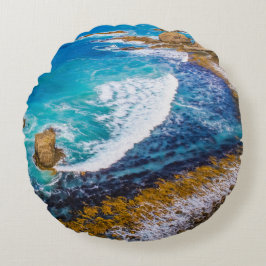 Roaring Bay am Nugget Point Rundes Kissen