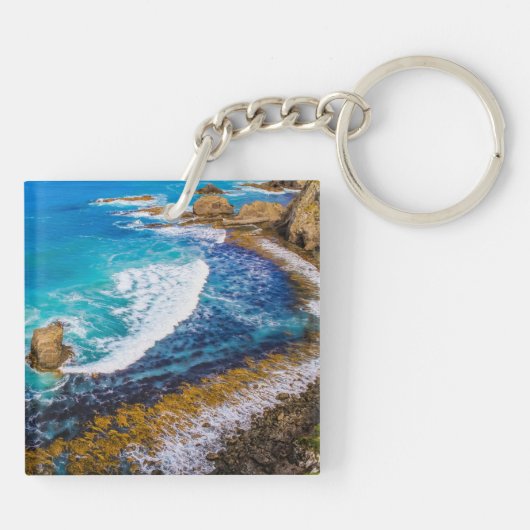 Roaring Bay am Nugget Point Schlüsselanhänger (Rückseite)