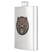 Roaring Bear Power Emblem Flachmann (Links)